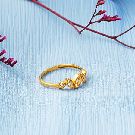 Kuvars 22 Ayar Altın Yüzük