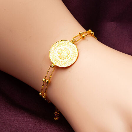 Çeyrek Altınlı 22 Ayar Top Zincirli Bileklik