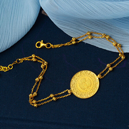 Çeyrek Altınlı 22 Ayar Top Zincirli Bileklik