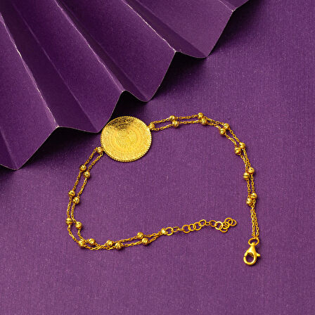 Çeyrek Altınlı 22 Ayar Top Zincirli Bileklik