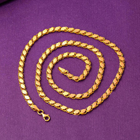 8 Ayar Altın Pul Zincir - 55cm