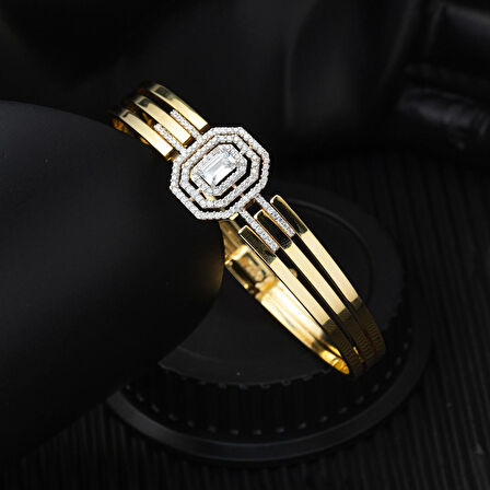 Baget 14 Ayar Altın Kaburga Kelepçe Bilezik