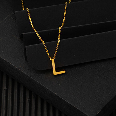 22 Ayar L Harfi Altın Kolye