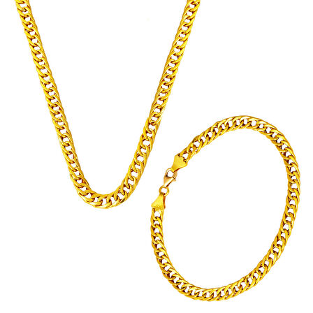 22 Ayar Altın Gurmet Zincir ve Bileklikli Set