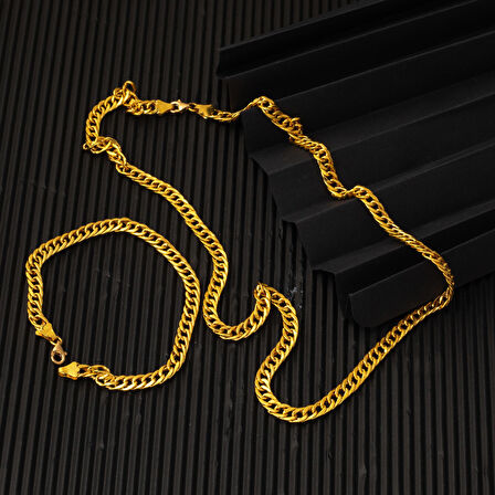 22 Ayar Altın Gurmet Zincir ve Bileklikli Set