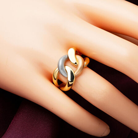 3 Renkli Gurmet 14 Ayar Altın Yüzük