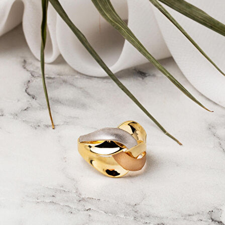 14 Ayar Altın 3 Renkli Yüzük