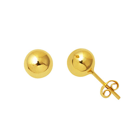 14 Ayar Altın Top Küpe 8 mm.