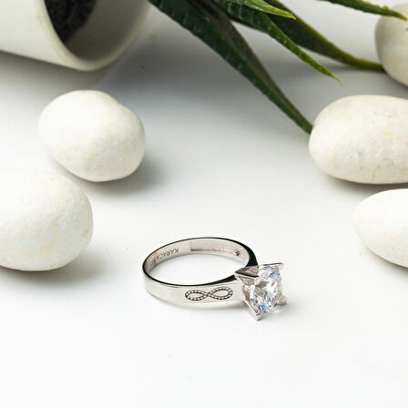 Sonsuzluk Modelli Tektaş 14 Ayar Altın Yüzük