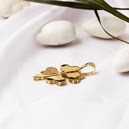 4 Yapraklı Yonca 14 Ayar Altın Kolye Ucu