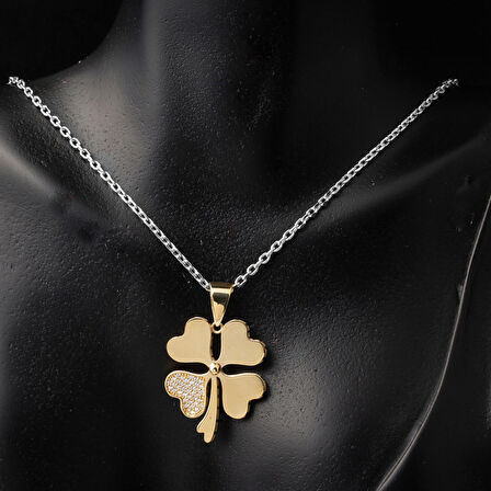 4 Yapraklı Yonca 14 Ayar Altın Kolye Ucu