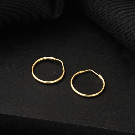 Altın Halka Küpe 14 Ayar 1,5 cm. Çaplı