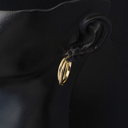 14 Ayar 2,5 cm. Çaplı İkili Halka Küpe Altın