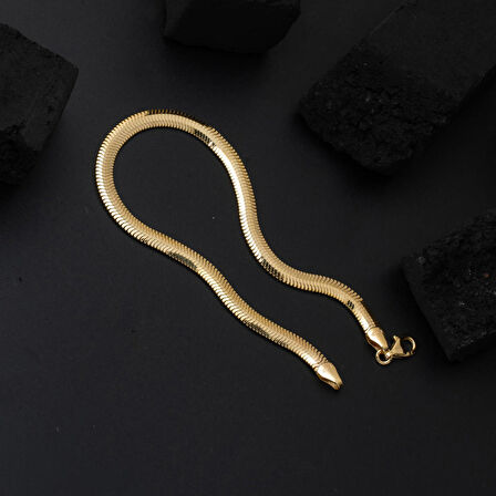 Balıksırtı İtalyan 14 Ayar Altın Bileklik 5 mm. Enli