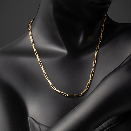 14 Ayar Ataç Altın Zincir Kolye (4 mm Enli) 60 cm.