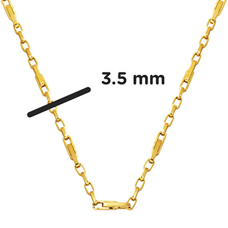 Halkalı Ataç Zincir Kolye 14 Ayar Altın 50 cm.