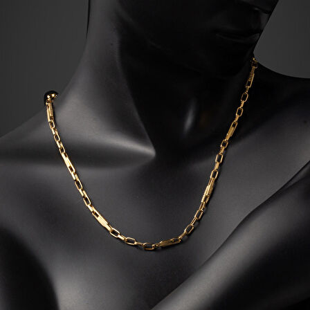 Versace Halkalı Altın Zincir Kolye 14 Ayar 55 cm.