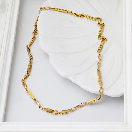 Versace Halkalı Altın Zincir Kolye 14 Ayar 55 cm.