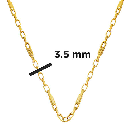 Versace Halkalı Altın Zincir Kolye 14 Ayar 55 cm.