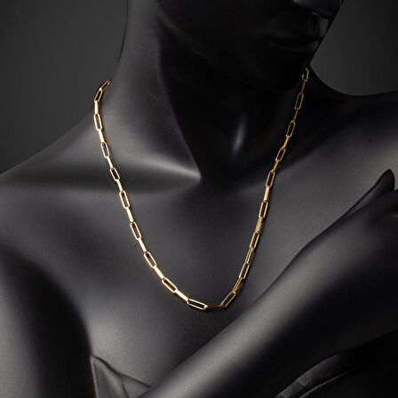 Ataç 14 Ayar Altın Zincir Kolye (3,5 mm Enli) 60 cm.