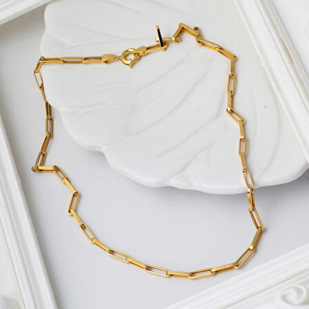 14 Ayar Ataç Altın Zincir Kolye (4 mm Enli) 50 cm.