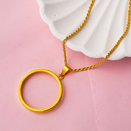 Tam Altın Takılabilen Kolye 14 Ayar