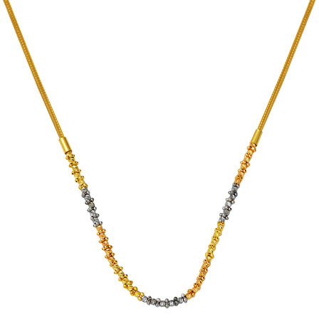 Üç Renkli Dorikalı 14 Ayar Altın Kolye