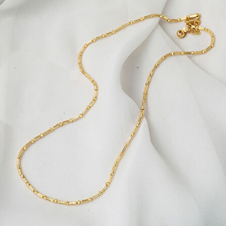 Modern Dorika Tasarım 14 Ayar Altın Zincir Kolye