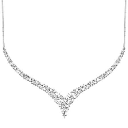 Minik Bagetler Beyaz Altın 14 Ayar Gerdanlık Kolye