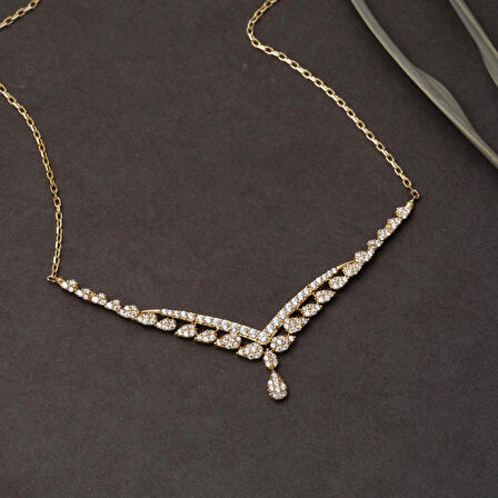 14 Ayar Damla Tasarım Altın Üçlü Söz Seti