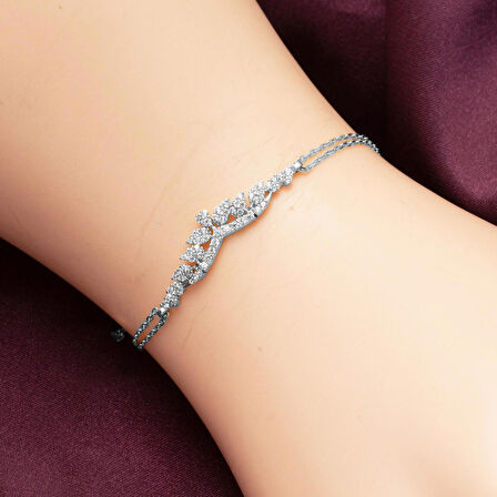 14 Ayar Damla Tasarım Beyaz Altın Nişan Seti