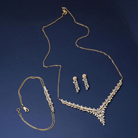 Baget Tasarım 14 Ayar Altın Nişan Seti