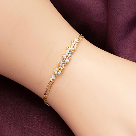 Baget Tasarım 14 Ayar Altın Nişan Seti