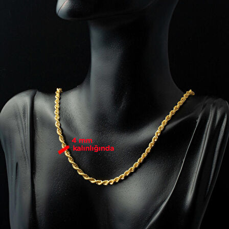 22 Ayar Burma Halat Altın Zincir Kolye 45 cm.