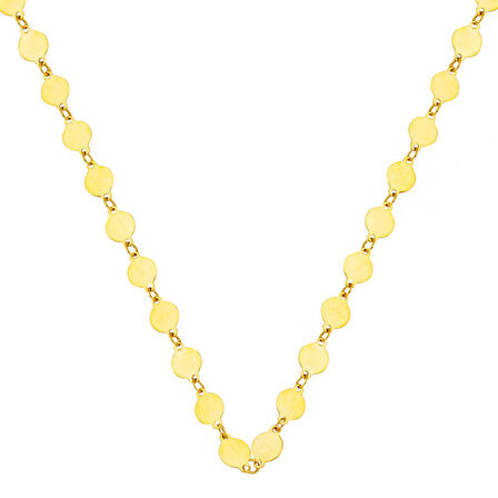 Parlak Pullu 14 Ayar Altın Zincir Kolye 45 cm.