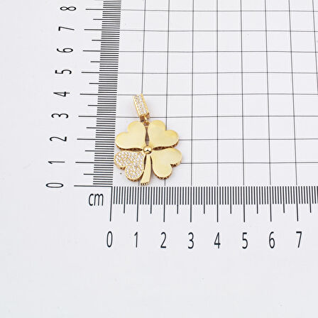 14 Ayar Büyük Boy Yonca Altın Kolye Ucu