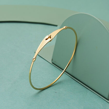 Lades 14 Ayar İnce Kelepçe Bilezik