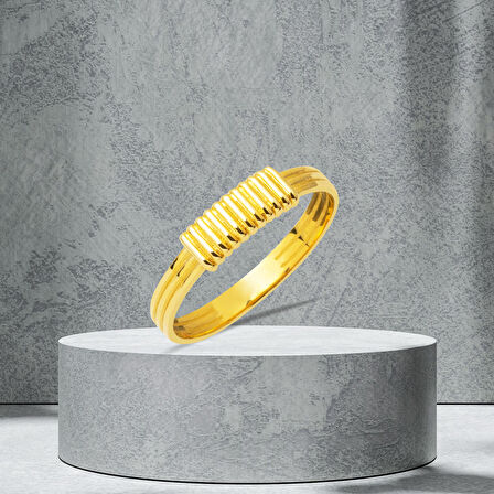 Magne 14 Ayar Taşsız Minimal Altın Yüzük