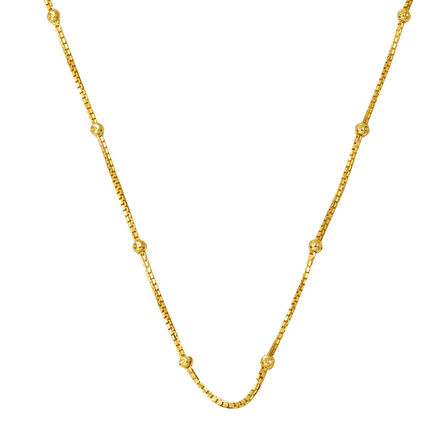 İtalyan 14 Ayar Temu Zincir Kolye 55 cm.