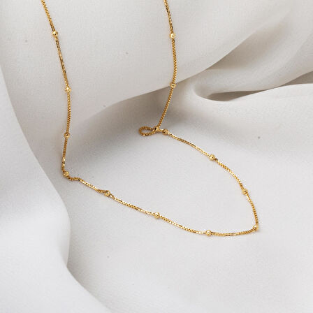 İtalyan 14 Ayar Temu Zincir Kolye 55 cm.