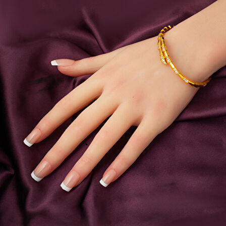 Yılan Model 22 Ayar Kelepçe Altın Bilezik