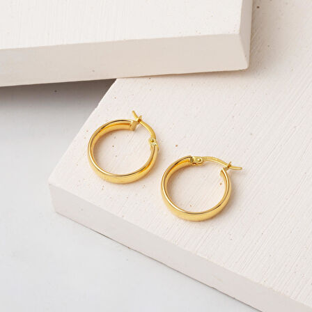 Spor Kadın Halka Altın Küpe 14 Ayar