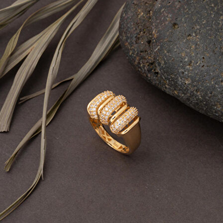 Tria Tasarım Kadın Altın Yüzük 14 Ayar