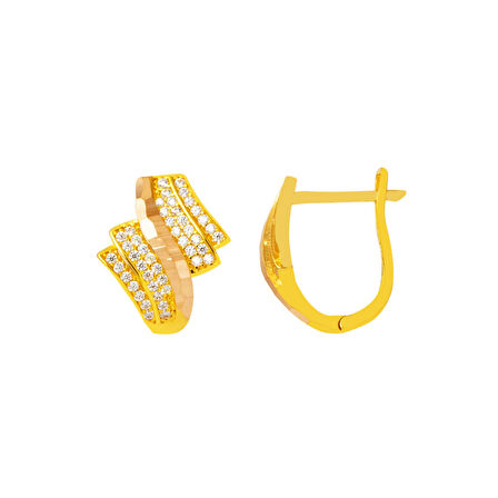 14 Ayar Altın Pelerin Taşlı Küpe