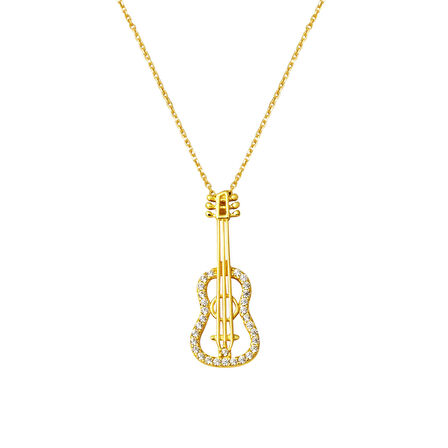 Gitar Model Kadın Altın Kolye