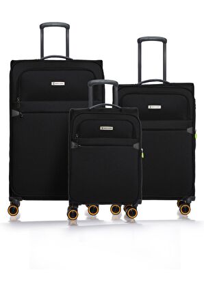 Pierre Cardin 04PC6000-Set Siyah Unisex 3 Lü Set Bavul