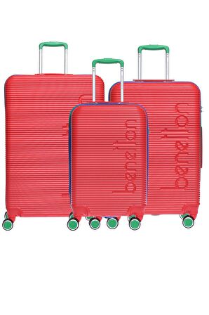 United Colors Of Benetton 14BNT500-Set Kırmızı Unisex 3 Lü Set Bavul