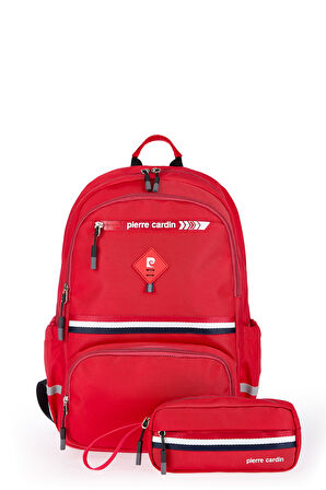 Pierre Cardin Unisex Okul Çanta Seti PCSET07PC18001201-Kırmızı