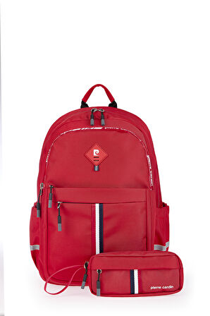 Pierre Cardin Unisex Okul Çanta Seti PCSET07PCT18001102-Kırmızı