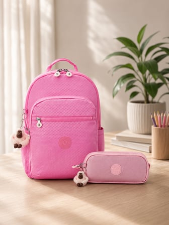 Kipling Kız Çocuk Okul Çantası 2'li Set ( Çanta Ve Kalemlik ) KPSETKPKI293202